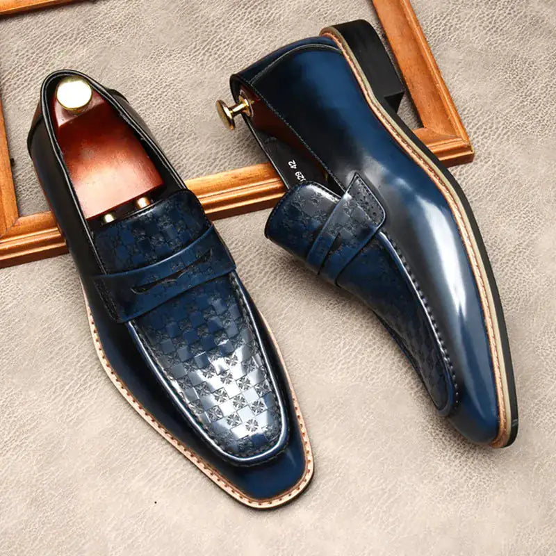 leather alligator print Loafers