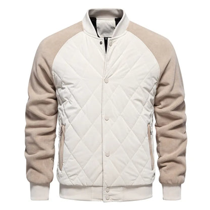 Mens Patchwork Thick Fleece Lined Jacket