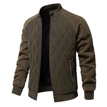 Mens Patchwork Thick Fleece Lined Jacket