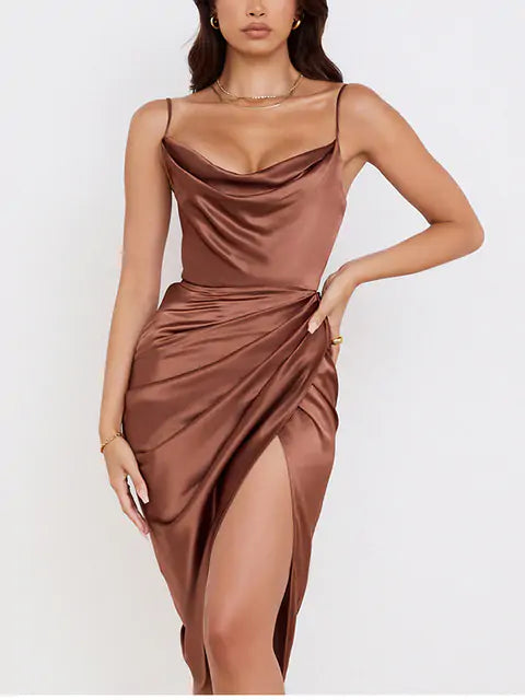 Split Satin Dress