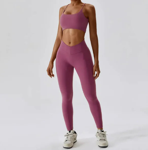 Back Striped Yoga Suit