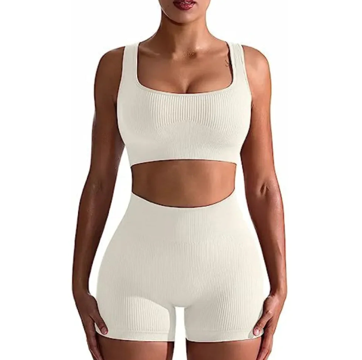 Ribbed High Waist Shorts and Vest Set