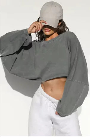 Oversized Crop Sweatshirt