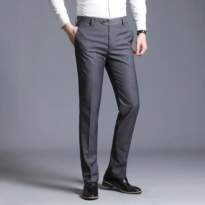 Slim Fit Casual Straight-Leg Suit Trousers