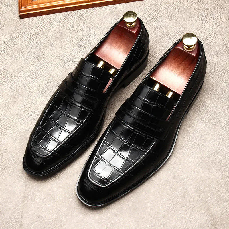 leather alligator print Loafers