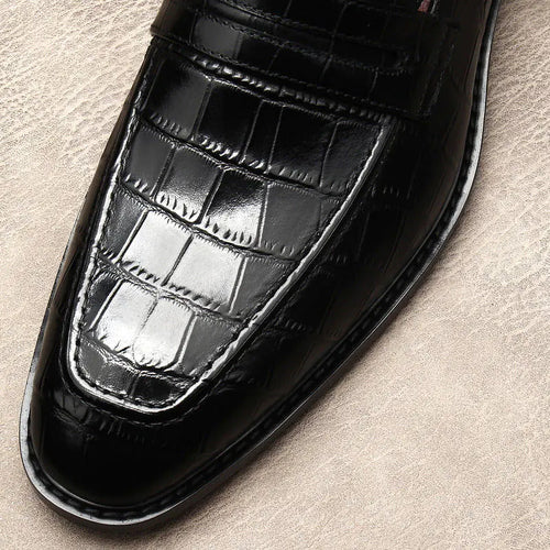 leather alligator print Loafers