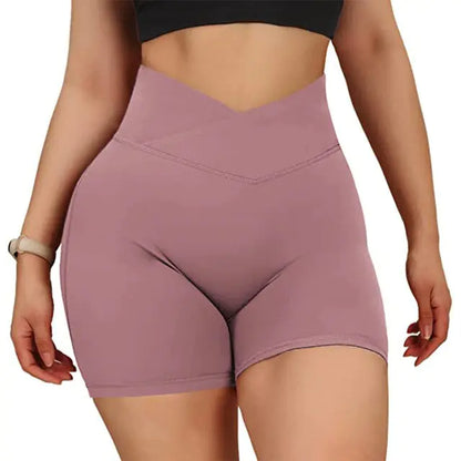 Sports Shorts Women High Waist Workout Seamless Fitness Yoga Shorts