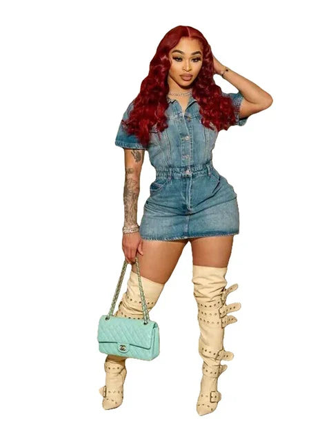 Stretchy Ladies Denim Dress